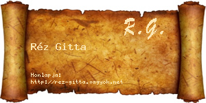 Réz Gitta névjegykártya